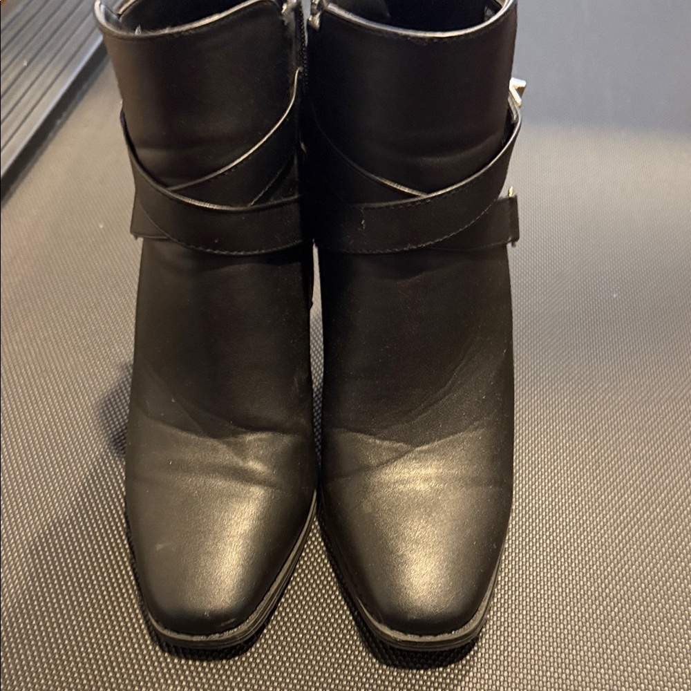 JustFab Sleek Black Ankle Booties